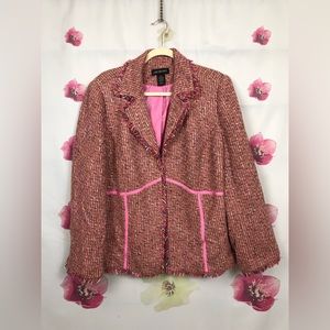 Lane Bryant Tweed Boucle Pink and Tan size 20W Jacket